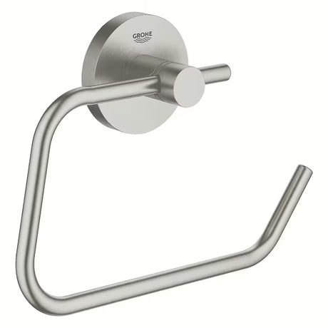 Tualetinio popieriaus laikiklis Grohe Essentials be dangtelio, supersteel apdailos, su paslėptu tvirtinimu.
