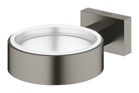 Grohe Essentials Cube stiklinės laikiklis be stiklinės, šlifuota apdaila Hard Graphite, su paslėptu tvirtinimu.