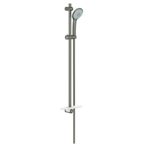 Dušo komplektas Grohe Euphoria 110 Massage, paviršius Brushed Hard Graphite, su stovu ir lentynėle