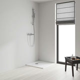 Dušo komplektas Grohe Euphoria 110 Massage chromo spalvos su stovu, žarna ir EasyReach lentynėle.