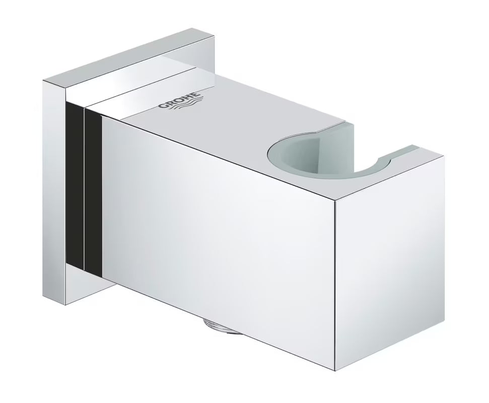 Chromo spalvos išvadas potinkinis Grohe Euphoria Cube su dušo laikikliu, kvadratinio dizaino