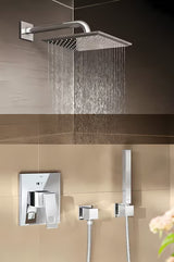 Kvadratinė viršutinis dušas Grohe Euphoria Cube 150, chromo spalvos, su Rain srove