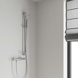 Chromuota dušo stovas Grohe Euphoria Neutral 900 mm su slankiojančiu elementu ir pasukamu laikikliu