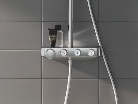Chrominis dušo sistema Grohe Euphoria smartcontrol su termostatu, viršutiniu dušu ir rankiniu dušeliu