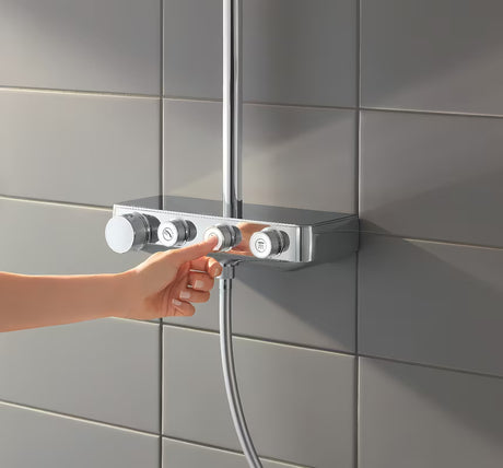 Chrominis dušo sistema Grohe Euphoria smartcontrol su termostatu, 310 mm viršutiniu dušu ir rankiniu dušu