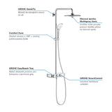 Dušo sistema Grohe Euphoria smartcontrol System chromo spalvos su termostatiniu maišytuvu, su viršutiniu ir rankiniu dušu