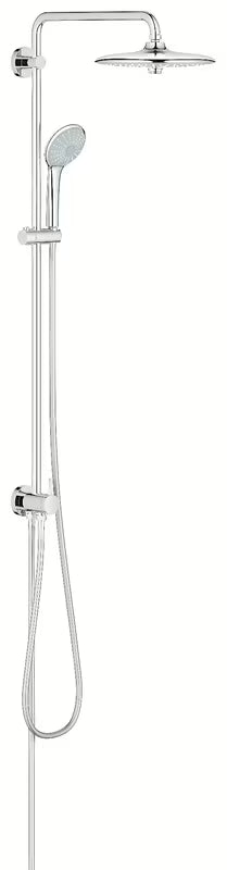 Chromo spalvos dušo sistema Grohe Euphoria System 260 su viršutiniu dušu ir rankiniu dušeliu su keliais srovės režimais