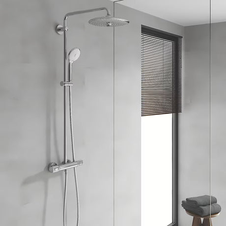 Dušo sistema Grohe Euphoria System su termostatiniu maišytuvu chromo spalvos su viršutiniu ir rankiniu dušu