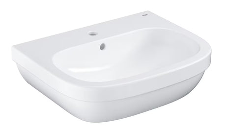 Pakabinamas praustuvas Grohe Euro Ceramic 60 alpinės baltos spalvos su persipylimu ir anga pro maišytuvui