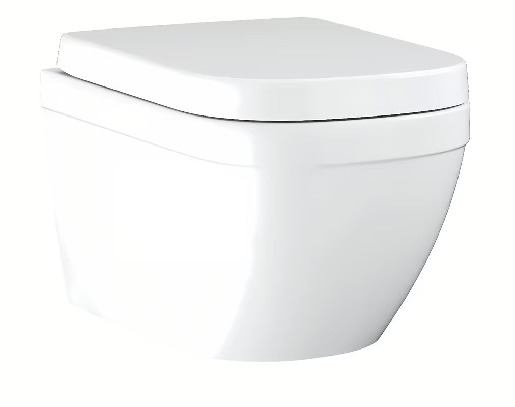 Grohe Euro Ceramic pakabinamas KLOZETAS komplektas baltos spalvos su rimless dubeniu ir softclose sėdyne