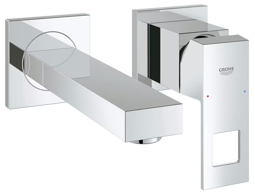 Chrominis potinkinė praustuvo maišytuvas Grohe Eurocube kvadratinio dizaino
