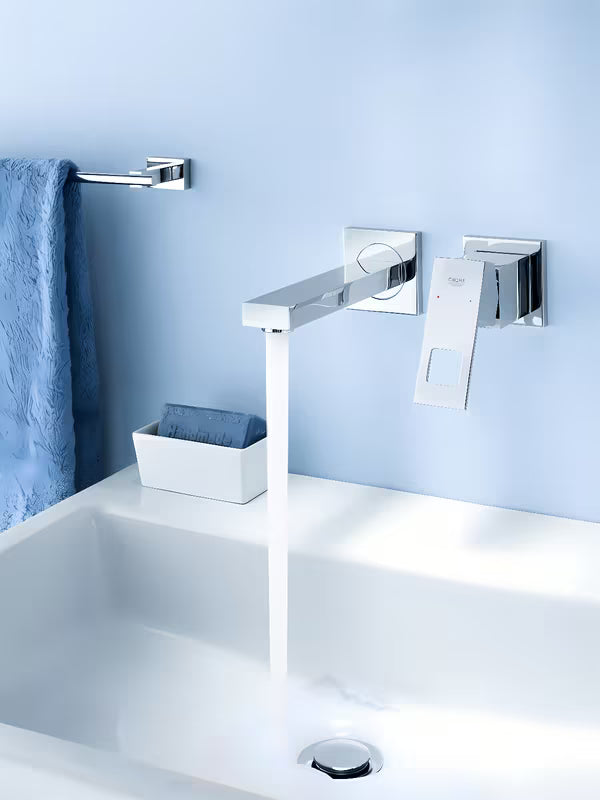 Chrominis potinkinė praustuvo maišytuvas Grohe Eurocube kvadratinio dizaino