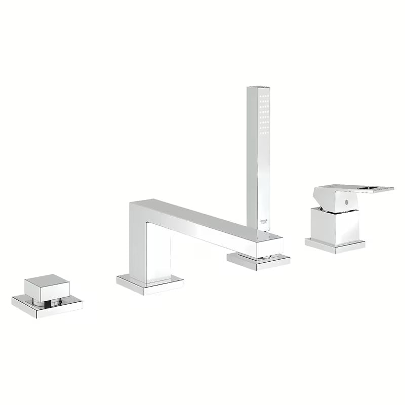 Chromuota vonios maišytuvas Grohe Eurocube su dušo komplektu su rankiniu dušeliu Euphoria Cube+.