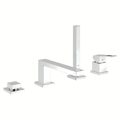 Chromuota vonios maišytuvas Grohe Eurocube su dušo komplektu su rankiniu dušeliu Euphoria Cube+.