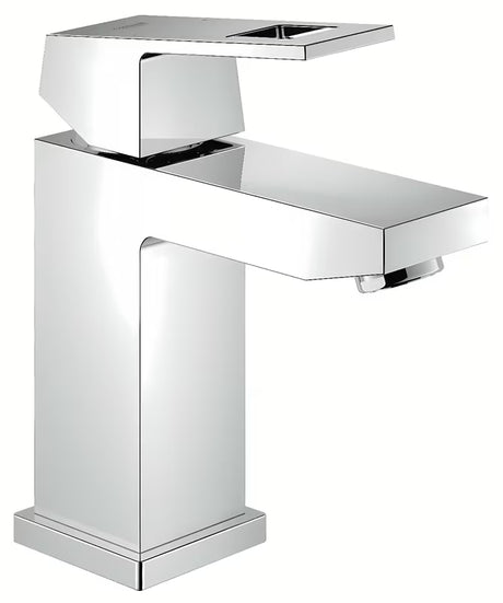 Chromuotas praustuvo svirtinis maišytuvas Grohe Eurocube be praustuvo dugno vožtuvas su kampuotu minimalistiniu dizainu