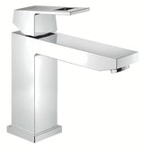 Chromuotas svirtinis praustuvo maišytuvas Grohe Eurocube kvadratinio dizaino su Grohe EcoJoy technologija