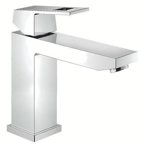 Chromuotas svirtinis praustuvo maišytuvas Grohe Eurocube kvadratinio dizaino su Grohe EcoJoy technologija