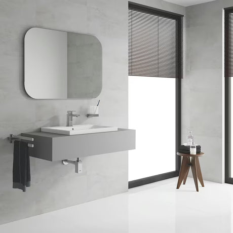 Chromuotas svirtinis praustuvo maišytuvas Grohe Eurocube kvadratinio dizaino su Grohe EcoJoy technologija