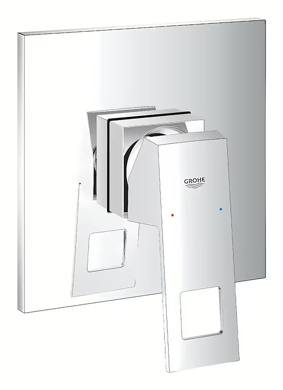 Potinkinė svirtinis dušo maišytuvas Grohe Eurocube chromo spalvos, su metaline plokštele ir svirtimi