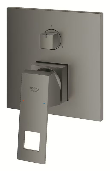 Potinkinė svirtinis dušo ir vonios maišytuvas Grohe Eurocube, šukuoto Hard Graphite apdaila, su 3 krypčių perjungikliu.
