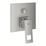 Potinkinė dušo ir vonios maišytuvas Grohe Eurocube supersteel su svirtimi ir 3 krypčių perjungikliu