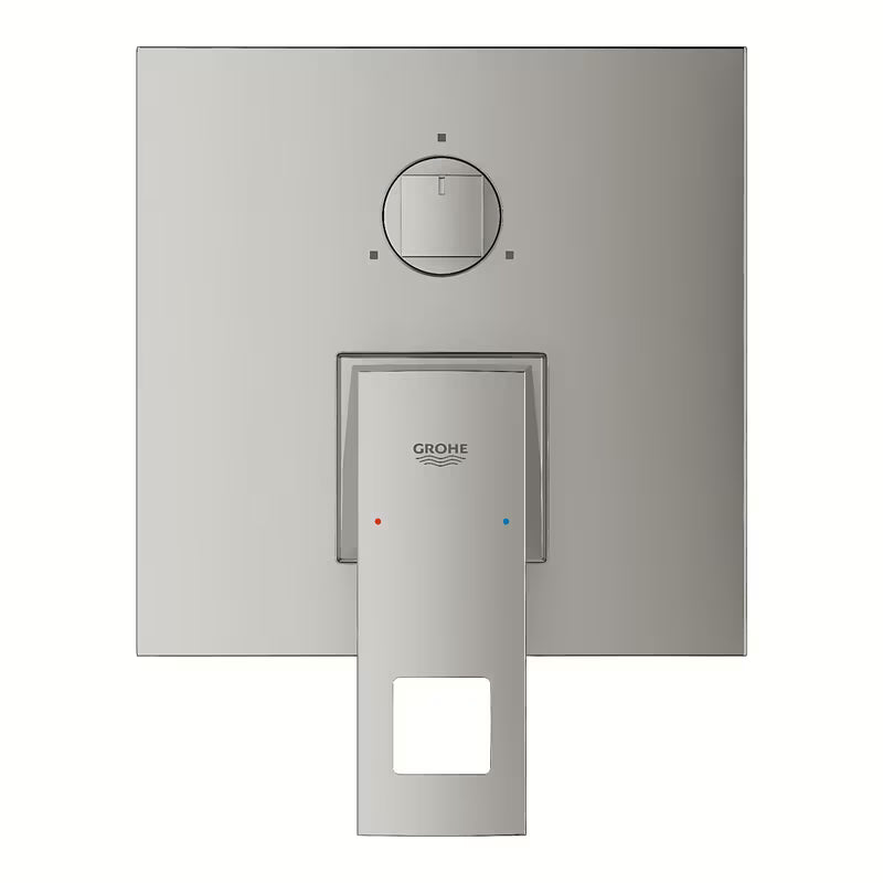 Potinkinė dušo ir vonios maišytuvas Grohe Eurocube supersteel su svirtimi ir 3 krypčių perjungikliu
