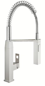Svirtinis stovintis virtuvinis maišytuvas Grohe Eurocube su pasukamu snapu, supersteel apdailos.