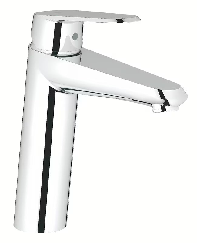 Chromuotas praustuvo maišytuvas Grohe Eurodisc Cosmopolitan su svirtiniu valdymu ir lygiu korpusu be praustuvo dugno vožtuvas.