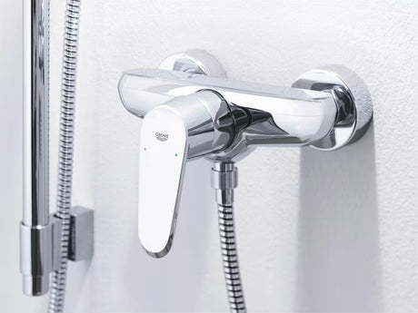 Chromo spalvos svirtinis sieninė dušo maišytuvas Grohe Eurodisc Cosmopolitan su Grohe SilkMove technologija