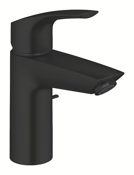 Grohe Eurosmart svirtinis praustuvo maišytuvas matinės juodos spalvos su praustuvo dugno vožtuvas