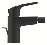 Grohe Eurosmart svirtinis bidė maišytuvas su praustuvo dugno vožtuvas matinės juodos spalvos