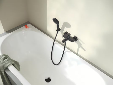 Grohe Eurosmart svirtinis sieninė vonios maišytuvas matinės juodos spalvos su perjungėju voniai / dušui