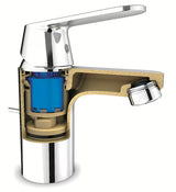 Chrominis praustuvo maišytuvas Grohe Eurosmart Cosmopolitan su svirtiniu valdymu ir dugno vožtuvu