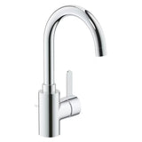 Aukšta chromuotas praustuvo maišytuvas Grohe Eurosmart Cosmopolitan su pasukamu snapu ir svirtiniu valdymu.