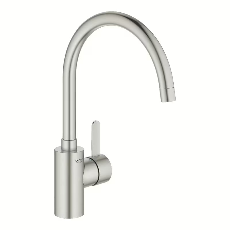 Virtuvės svirtinis maišytuvas Grohe Eurosmart Cosmopolitan su aukštu pasukamu snapu, supersteel apdailos.