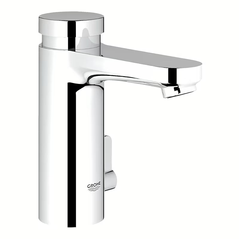 Chromuotas savaime užsidarantis praustuvo maišytuvas Grohe Eurosmart Cosmopolitan T su Grohe EcoJoy technologija.