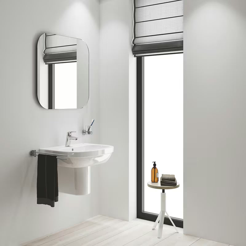Chromuotas svirtinis stovintis praustuvo maišytuvas Grohe Eurosmart New su click-clack