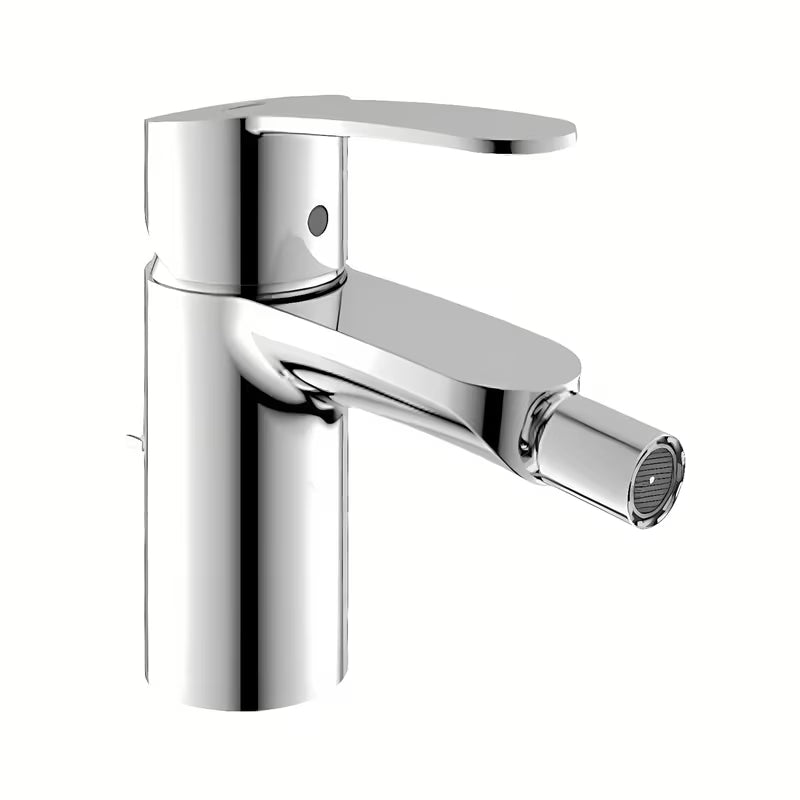 Chromo spalvos bidė maišytuvas Grohe Eurostyle Cosmopolitan su praustuvo dugno vožtuvas su svirtiniu valdymu.
