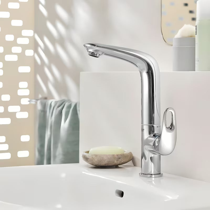 Grohe Eurostyle New aukšta svirtinis stovintis praustuvo maišytuvas su praustuvo dugno vožtuvas chromo spalvos