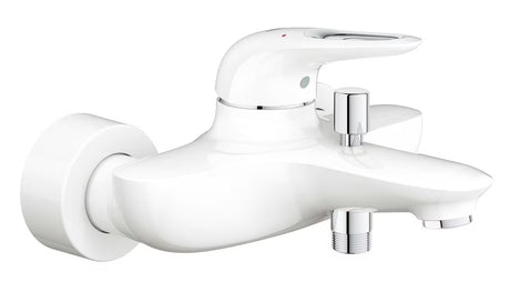 Sieninė svirtinis vonios maišytuvas Grohe Eurostyle New, Moon White spalvos, su automatiniu vonios / dušo perjungikliu
