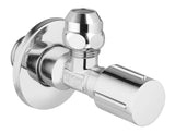 Kampinis ventilis Grohe chrome apdailos su metaline rozete ir ergonomiška metaline rankenėle.