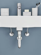Kampinis ventilis Grohe chrome apdailos su metaline rozete ir ergonomiška metaline rankenėle.