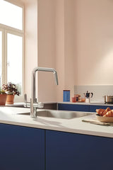 Chromuotas virtuvinis maišytuvas Grohe Blue Pure 2022 su atskira svirtele pro filtruotam vandeniui