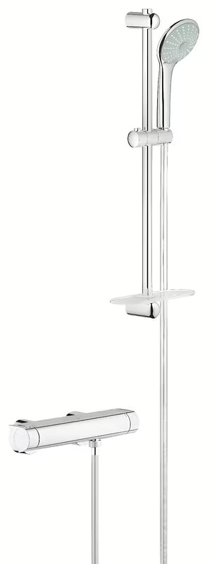Termostatinė dušo maišytuvas Grohe Grohtherm 2000 chromo spalvos su dušo komplektu Euphoria