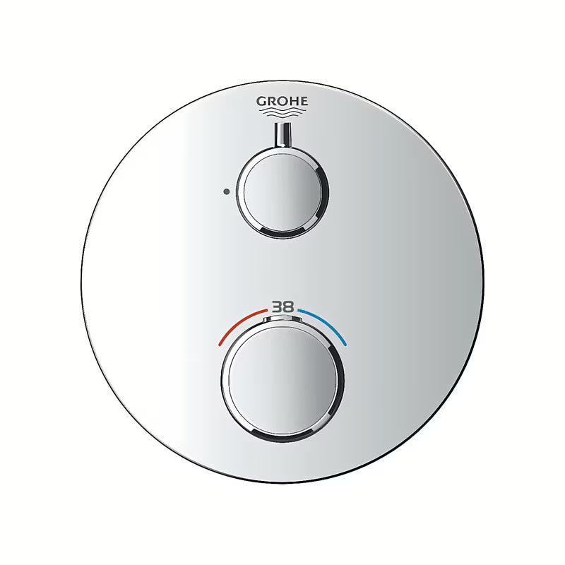 Potinkinė termostatinė dušo maišytuvas Grohe Grohtherm chromo apdaila su SafeStop saugos fiksatoriumi.