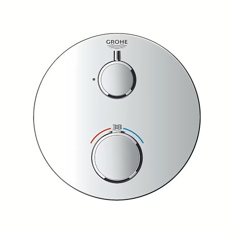 Potinkinė termostatinė dušo maišytuvas Grohe Grohtherm chromo apdaila su SafeStop saugos fiksatoriumi.