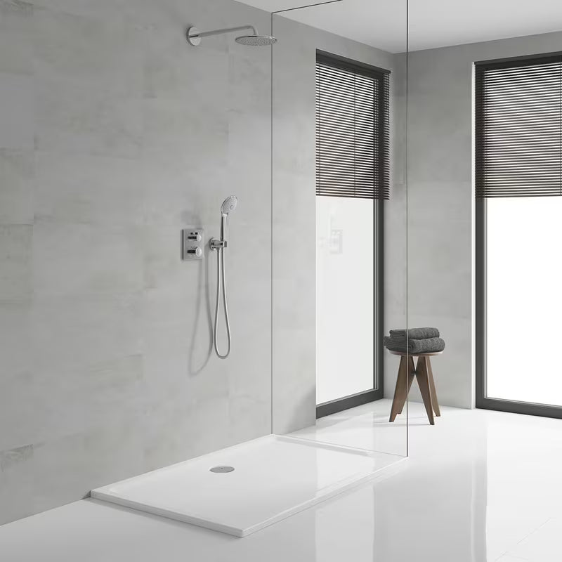 Potinkinis dušo komplektas Grohe Grohtherm Perfect, chromo spalvos, su 210 mm viršutiniu dušu ir rankiniu dušeliu