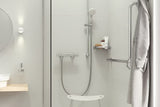 Chromuota termostatinė dušo maišytuvas Grohe Grohtherm 800 pro, montuojama ant sienos.