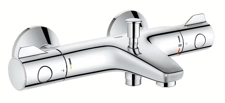 Termostatinė sieninė vonios maišytuvas Grohe Grohtherm 800 chromo spalvos, voniai ir dušui su perjungėju.
