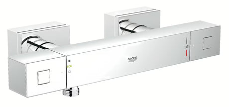 Termostatinė dušo maišytuvas Grohe Grohtherm Cube chromo spalvos, kvadratinio dizaino